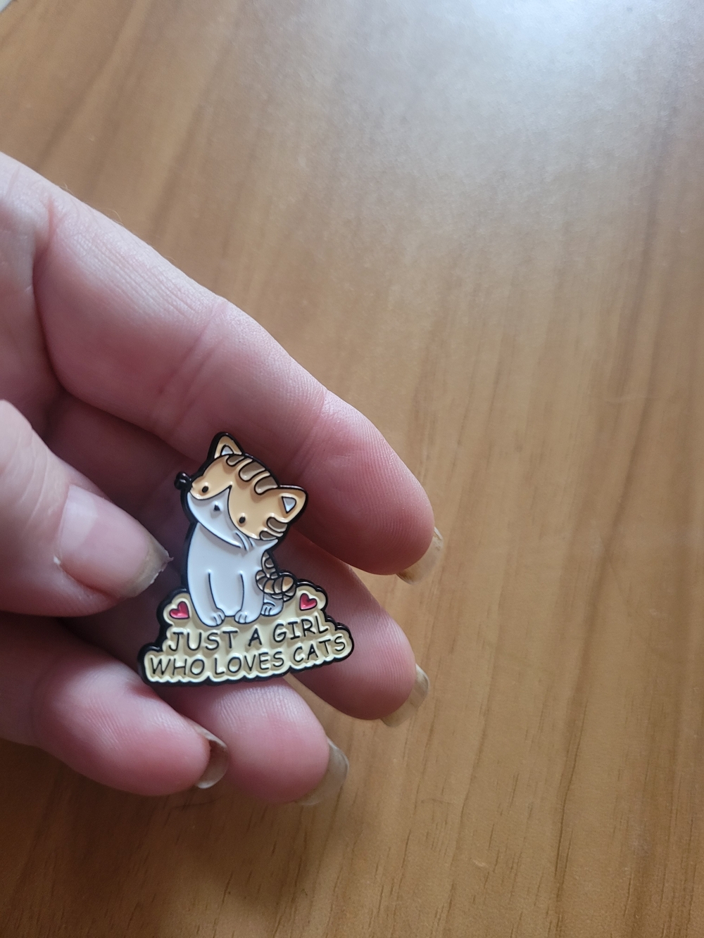 👻BUY 1 GET 1 FREE👻 Just A Girl Who Loves Cats Enamel Pin - Cream & Brown Cat